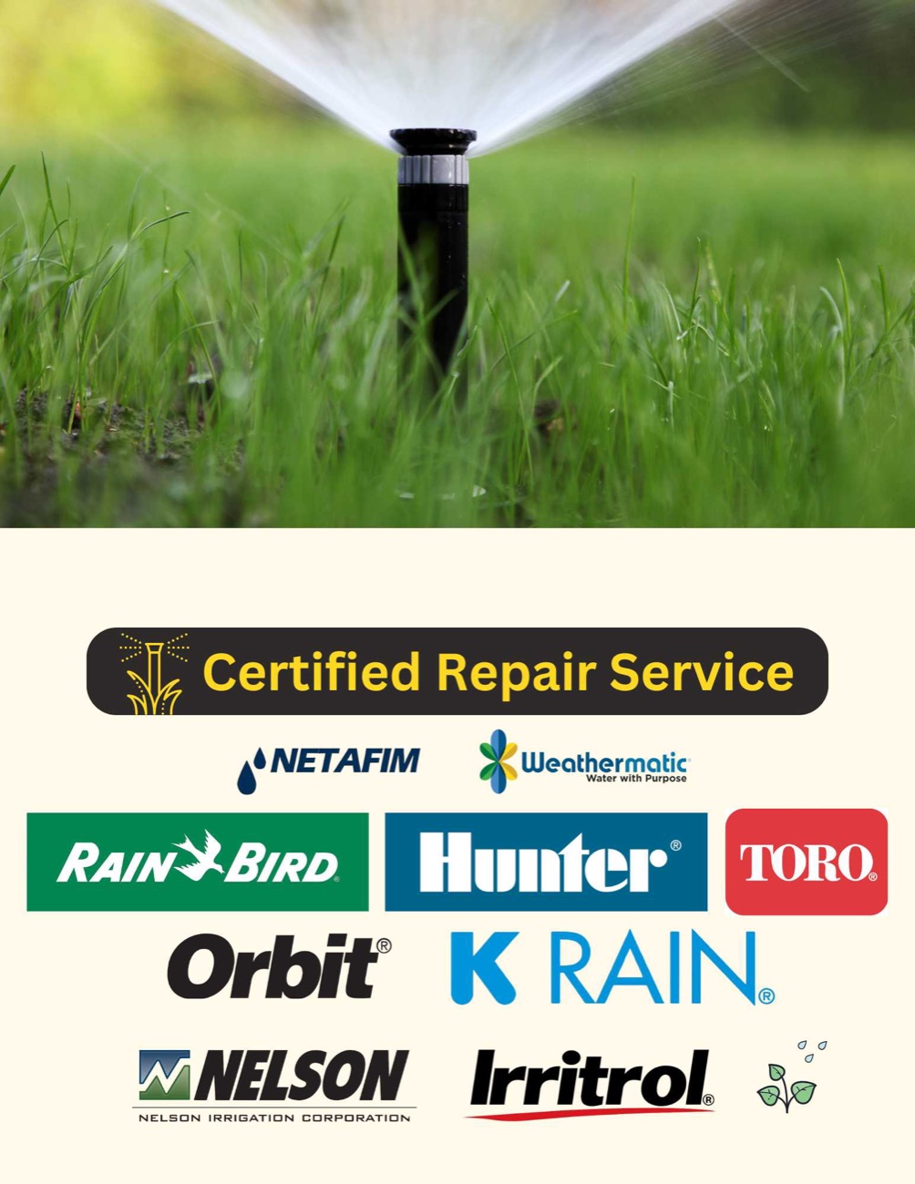 Aqua Premier technician performing a sprinkler repair in Nocatee, 32081